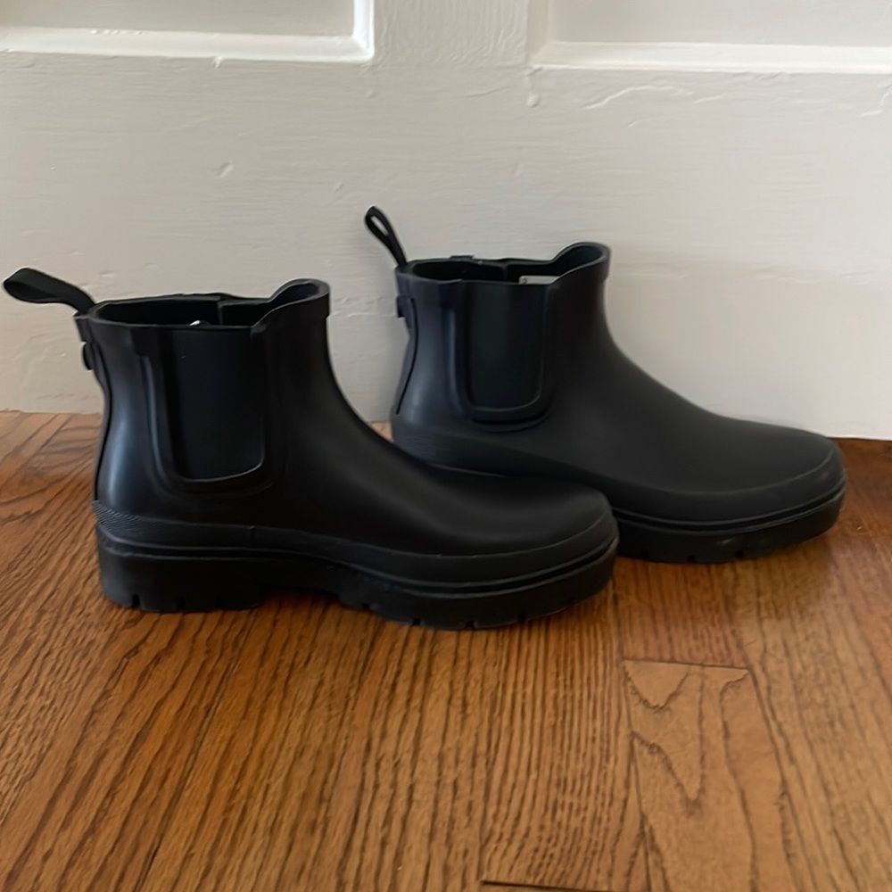 Chelsea rain boots.